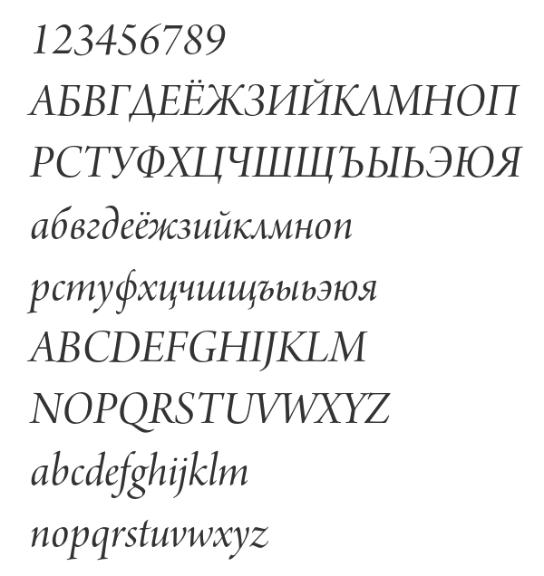 Скачать шрифт Arno Pro Display Italic