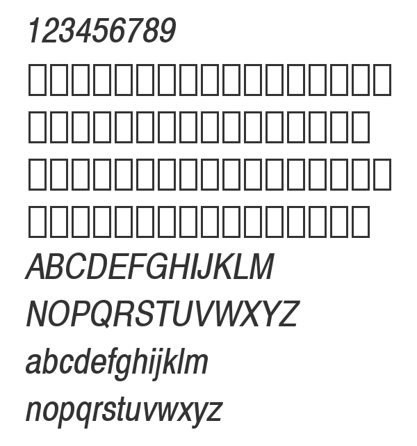 Скачать шрифт Swiss 721 Narrow SWA Oblique