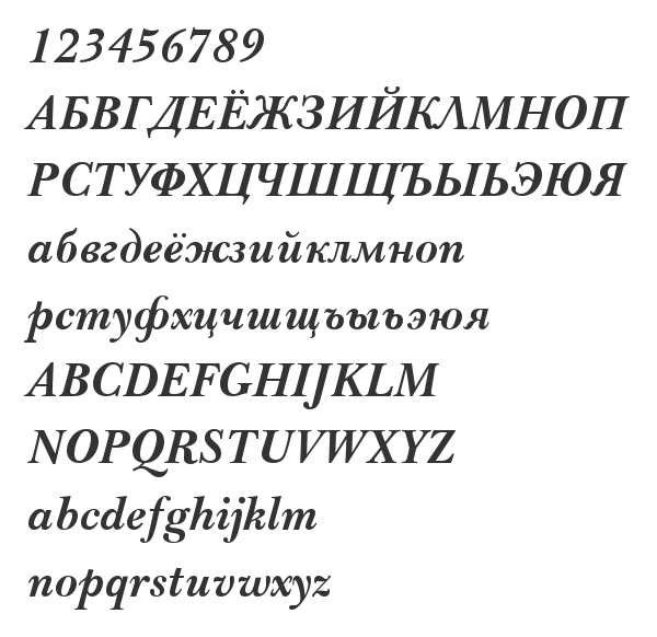 Скачать шрифт Baskerville Win95BT Bold Italic