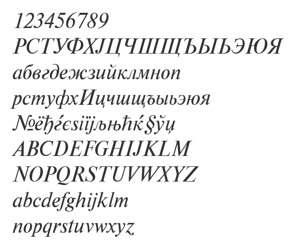 Скачать шрифт NewtonISOCTT Italic