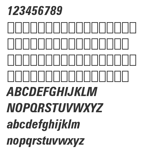 Скачать шрифт Zurich Cn BT Bold Italic