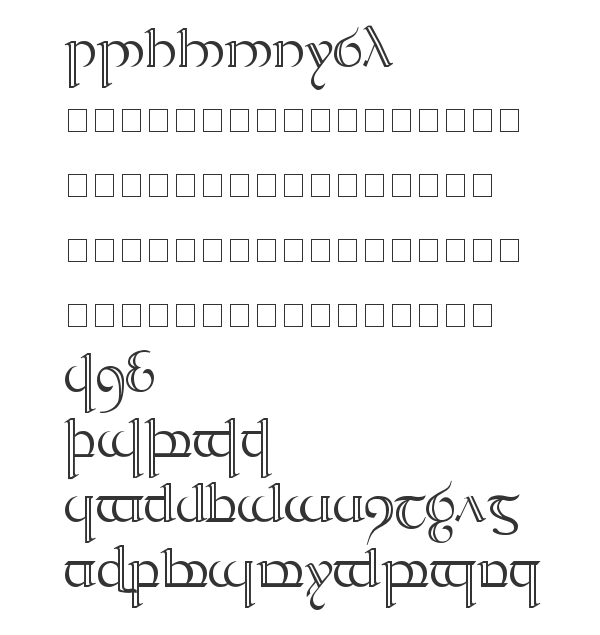 Скачать шрифт Tengwar Quenya-2 Regular