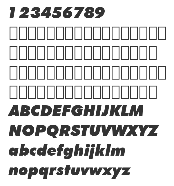 Скачать шрифт Futura XBlkIt BT Extra Black Italic