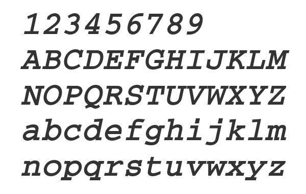 Скачать шрифт CourierC Bold Italic