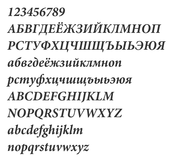 Скачать шрифт Minion Pro Bold Italic