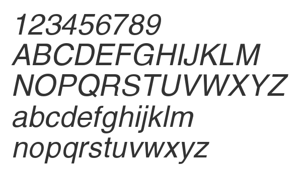 Скачать шрифт Helios Italic