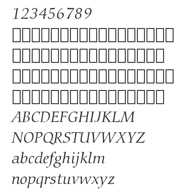 Скачать шрифт Carmina Lt BT Light Italic