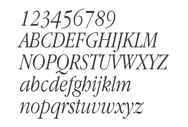 Скачать шрифт GaramondNarrowC Italic